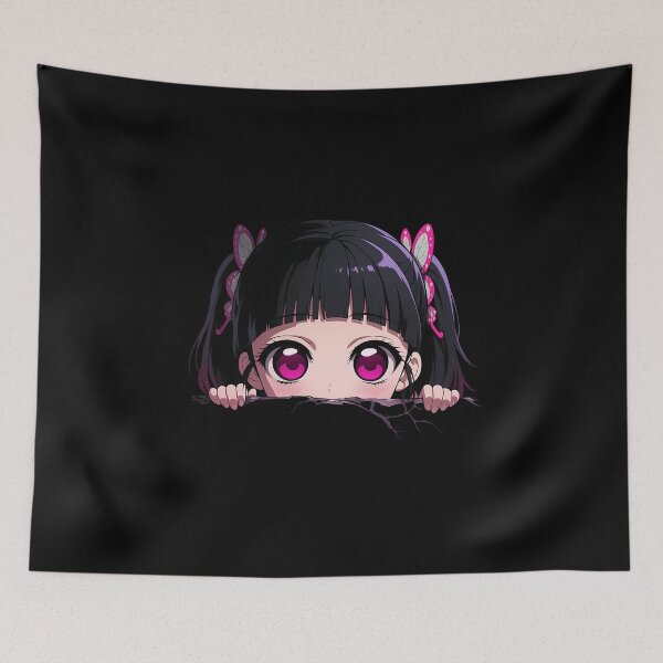 Item preview, Kanao Tsuyuri Demon Slayer Anime Gentle Chibi Peeking Pink Eyes designed and sold by TorbenKuhano.