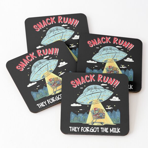 Artikelvorschau, Snack Run UFO Lustige Alien-Cartoon-Kunst entworfen und verkauft von Evolved Ape.