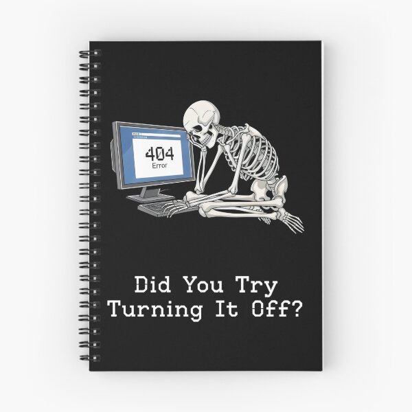 Item preview, "404 Error" Skeleton Tech Support Illustration Art – Developer & IT Humor Design designed and sold by Luminari Creations.