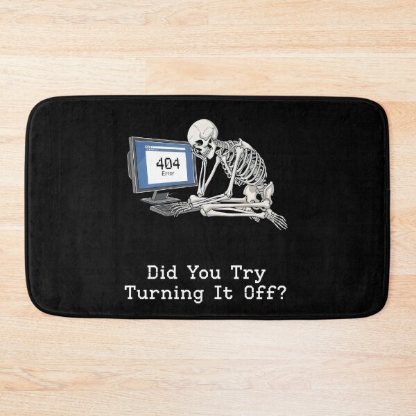 Item preview, "404 Error" Skeleton Tech Support Illustration Art – Developer & IT Humor Design designed and sold by Luminari Creations.