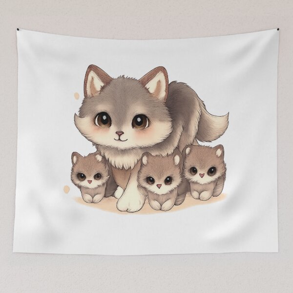 Item preview, Soft Wolf Family – Kawaii Guardian designed and sold by kimkosovo.