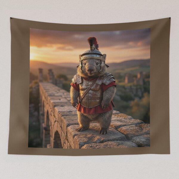 Item preview, Happy Roman Wombat Centurion Guards on Viaduct designed and sold by Tridentulus.
