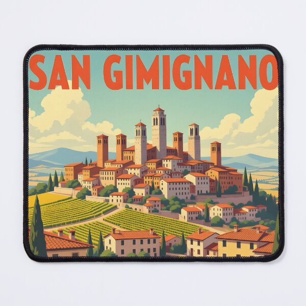 Item preview, San Gimignano, Tuscany, Italy: Vintage-Style Painterly Travel Poster designed and sold by LSVart.