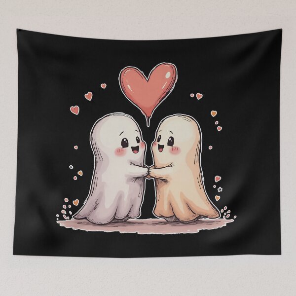 Item preview, Eternal Ghost Love Valentine – Cute Spooky Halloween Couple Art designed and sold by cr6zym1nd.