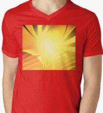 Saffron Floral Waves Men's V-Neck T-Shirt