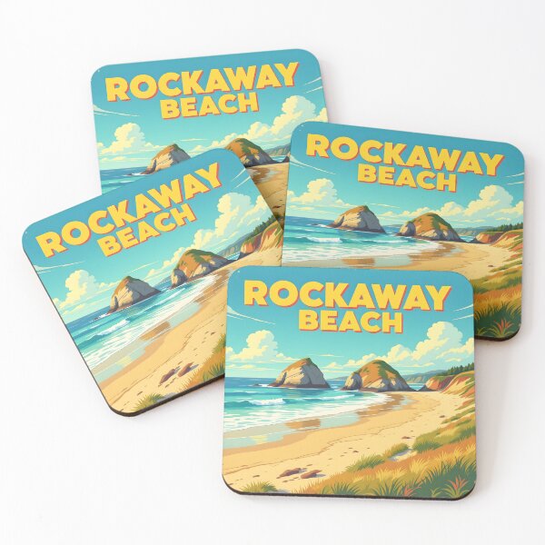 Item preview, Rockaway Beach, Oregon, USA: Vintage-Style Painterly Travel Poster designed and sold by LSVart.