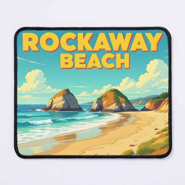Item preview, Rockaway Beach, Oregon, USA: Vintage-Style Painterly Travel Poster designed and sold by LSVart.