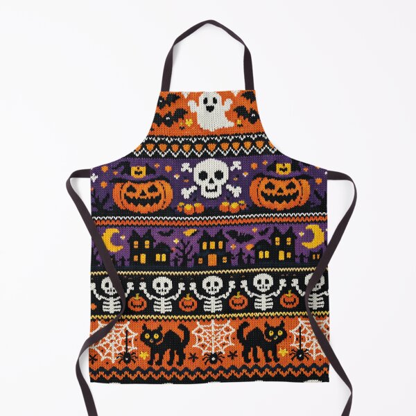 Item preview, spooky knitting pattern with Halloween symbols designed and sold by Mauswohn.