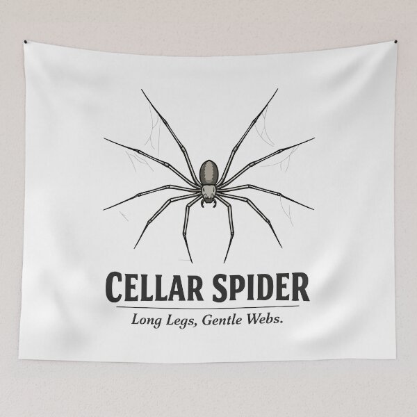 Item preview, Cellar Spider Illustration – Long Legs Gentle Webs Arachnid Art designed and sold by WildlifeInc.