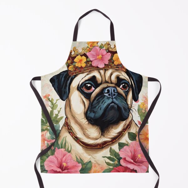 Item preview, Pug King in floral splendor designed and sold by Mianku | Für das Leben.