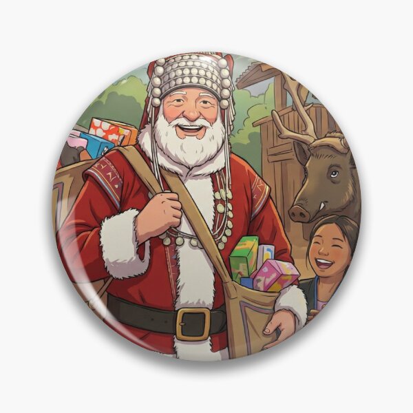 Item preview, Thai Akha Hill Tribe Santa Claus Christmas Art  designed and sold by korandkan.