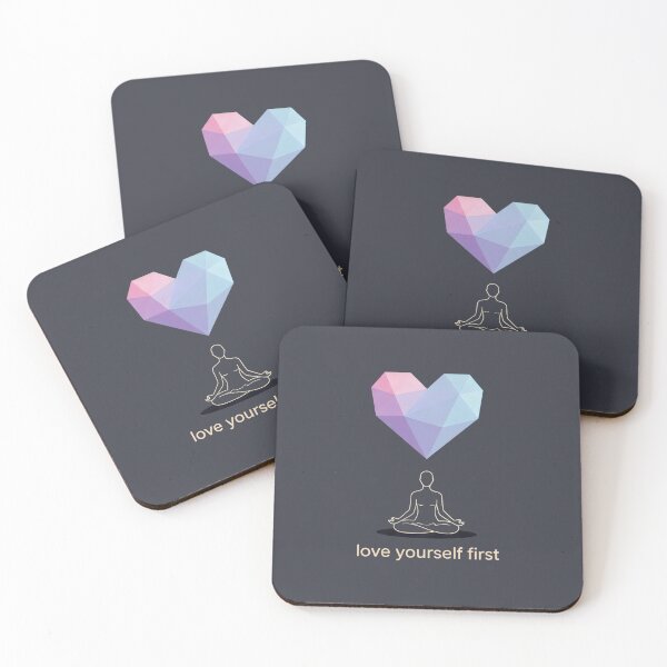 Item preview, Gen Z Minimalist Design with Geometric Heart, Meditation Pose, and Self-Love Message designed and sold by SplashTastic.