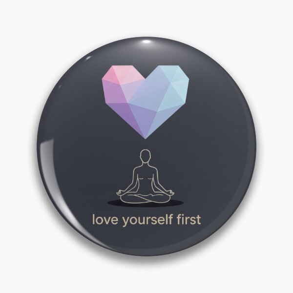 Item preview, Gen Z Minimalist Design with Geometric Heart, Meditation Pose, and Self-Love Message designed and sold by SplashTastic.