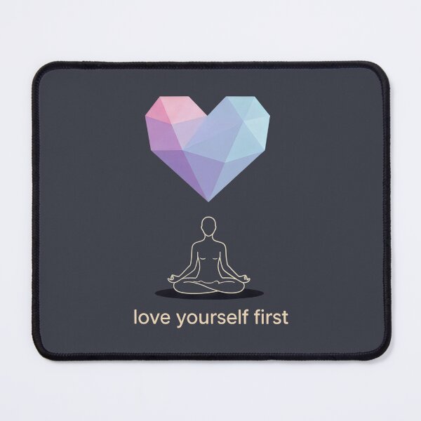 Item preview, Gen Z Minimalist Design with Geometric Heart, Meditation Pose, and Self-Love Message designed and sold by SplashTastic.