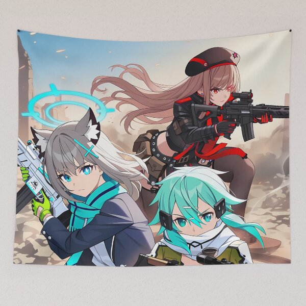 Item preview, Dynamic Sinon Sword Art Online Anime Girl Waifu Battle Action Scene designed and sold by TorbenKuhano.