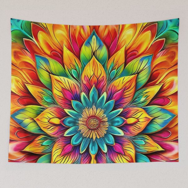 Item preview, Colorful mandala flower in a detailed design designed and sold by Mianku | Für das Leben.