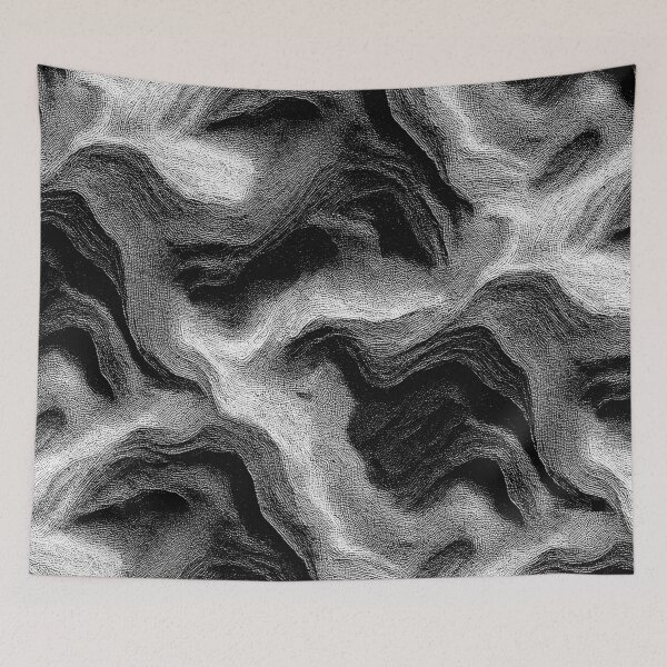 Item preview, Topographic Noise – Abstract Monochrome Texture designed and sold by Equinox-Ds.