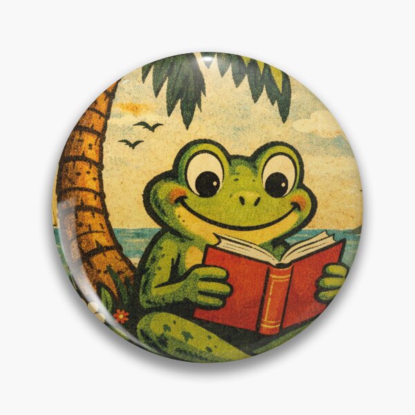Item preview, Funny frog reads a book, vacation on an island designed and sold by Mauswohn.