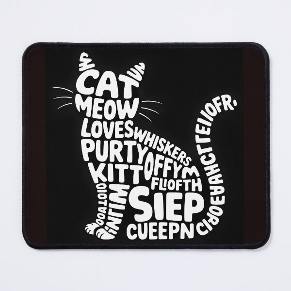 Item preview, Cat Word Cloud Shape -Minimal Typography Cat Lover Design designed and sold by Viktorio Art Shop.