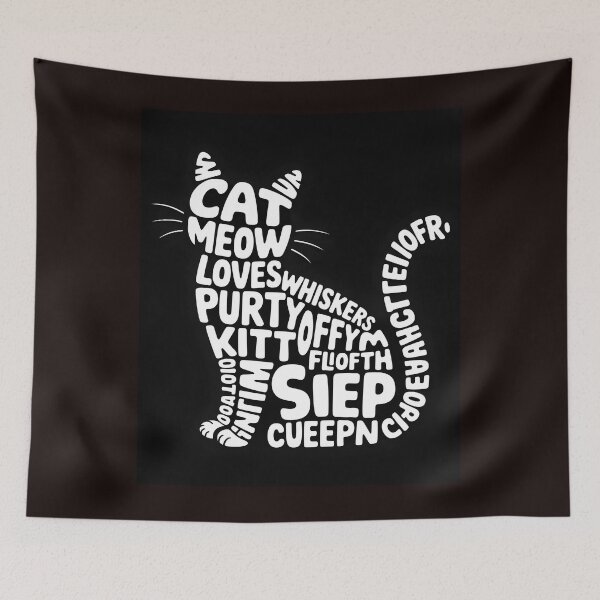 Item preview, Cat Word Cloud Shape -Minimal Typography Cat Lover Design designed and sold by Viktorio Art Shop.