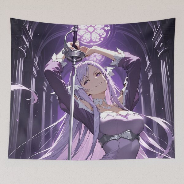 Item preview, Quinella Sword Art Online Anime Fantasy Magic Cathedral Night Purple Anime Girl designed and sold by TorbenKuhano.