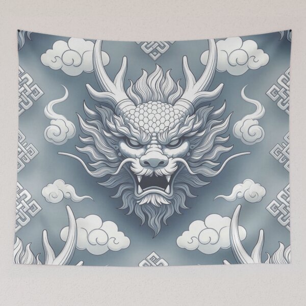 Item preview, Majestic Mongolian Dragon Seamless Pattern designed and sold by ChinzorigBAY.