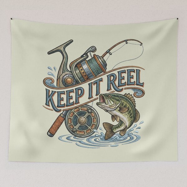Item preview, Woven Waters: The Embroidered Angler’s Anthem designed and sold by AwesomeBeyondLimits.