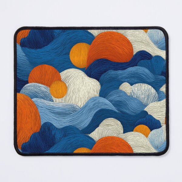 Item preview, Abstract Ocean Waves with Sunset Orbs designed and sold by Art of Ngu.