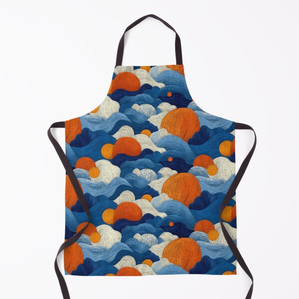 Item preview, Abstract Ocean Waves with Sunset Orbs designed and sold by Art of Ngu.
