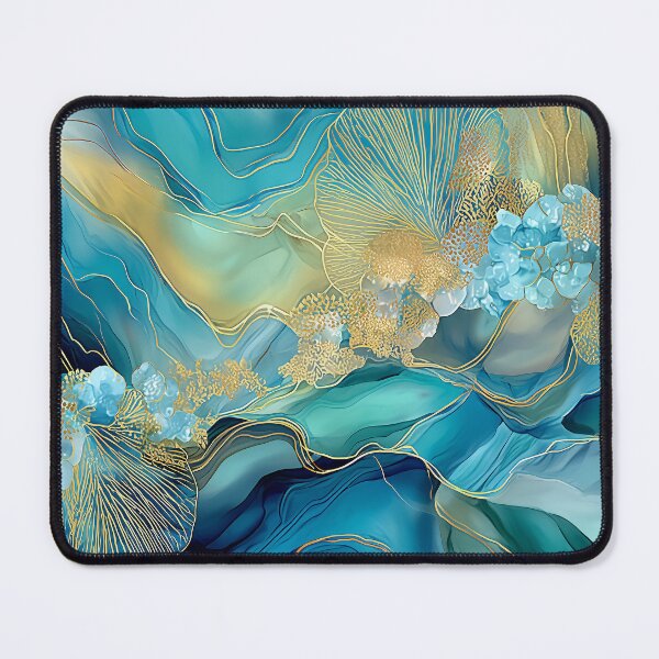 Item preview, Elegant Ocean Bloom with Gold Linework designed and sold by Art of Ngu.