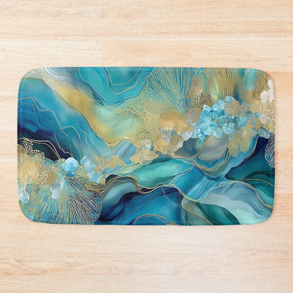 Item preview, Elegant Ocean Bloom with Gold Linework designed and sold by Art of Ngu.