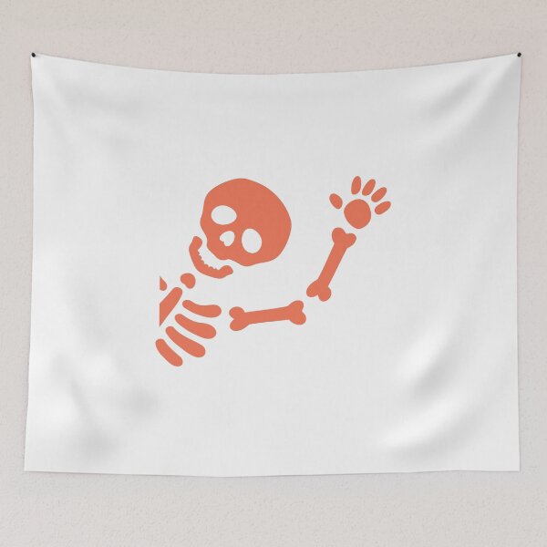 Item preview, Cute Skeleton Waving – Minimal Spooky Cartoon Design designed and sold by Horrify.