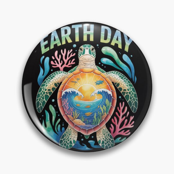 Item preview, Earth Day Sea Turtle Flowers Save the Earth and Ocean designed and sold by berniceschm.