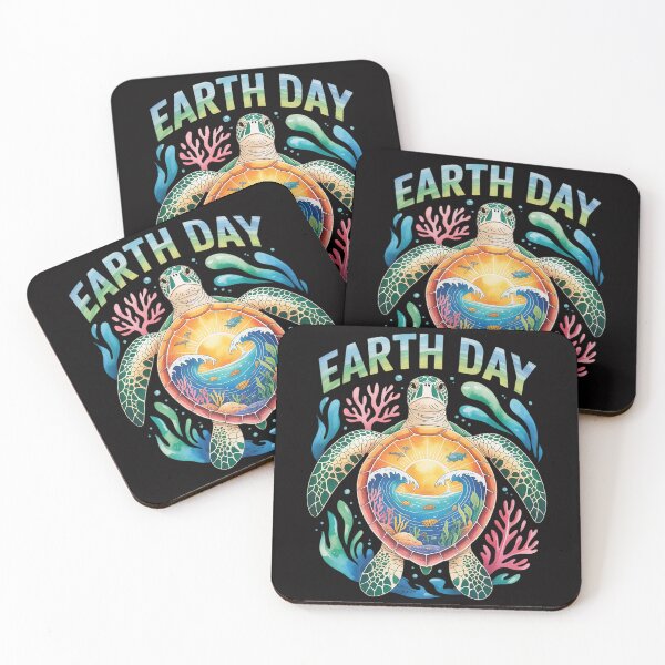 Item preview, Earth Day Sea Turtle Flowers Save the Earth and Ocean designed and sold by berniceschm.