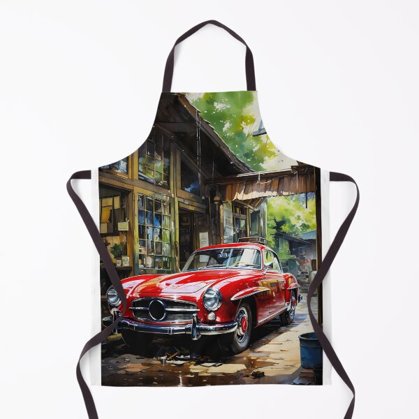 Item preview, Classic 50s sports car shining beside old workshop windows designed and sold by RevUpDesign.