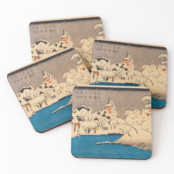 Item preview, Asakusa Temple in Snow - Vintage Japanese Woodblock Print designed and sold by Open Canvas.