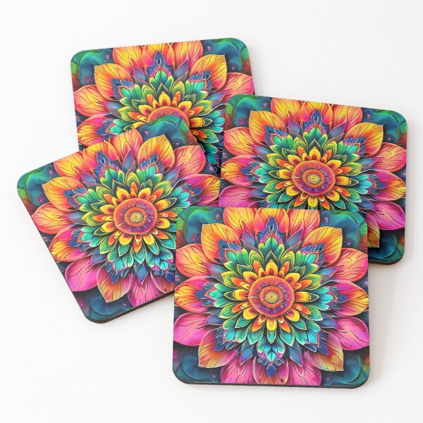 Item preview, Colorful, artistic mandala flower in detail designed and sold by Mianku | Für das Leben.