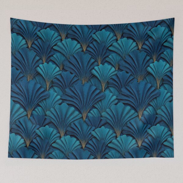 Item preview, Layered Indigo Ginkgo Leaf Pattern designed and sold by Art of Ngu.