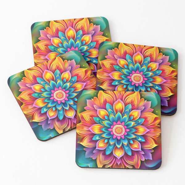 Item preview, A colorful, vibrant mandala flower in detail designed and sold by Mianku | Für das Leben.