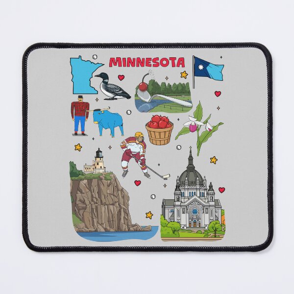 Item preview, Minnesota State Pride, Iconic Landmarks & Symbols Pattern designed and sold by mashmosh.