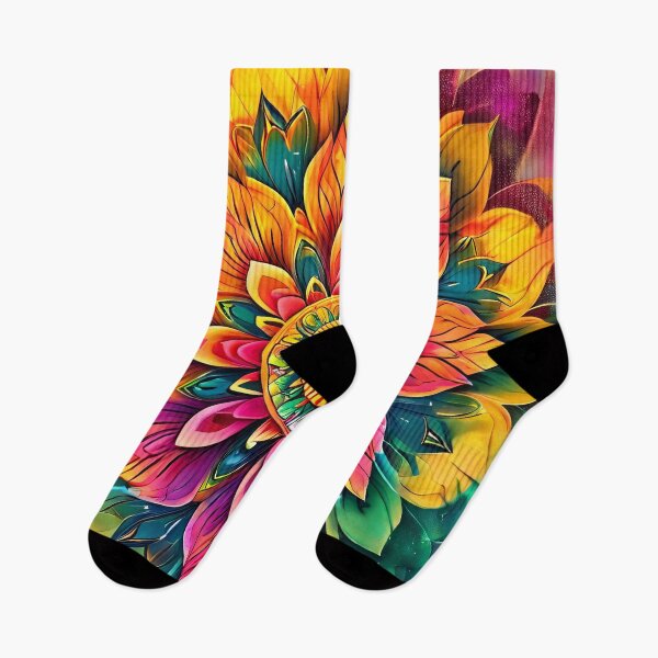 Item preview, Luminous floral mandala in vibrant colors designed and sold by Mianku | Für das Leben.