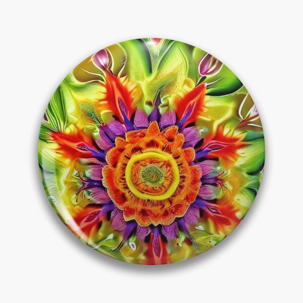 Item preview, Flower mandala in vibrant bursts of color designed and sold by Mianku | Für das Leben.