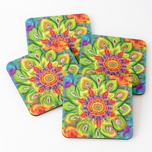 Item preview, Flower mandala in vibrant bursts of color designed and sold by Mianku | Für das Leben.