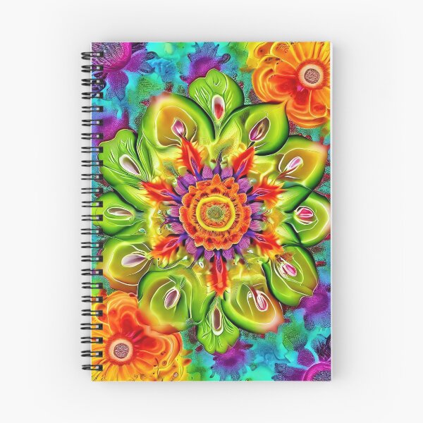 Item preview, Flower mandala in vibrant bursts of color designed and sold by Mianku | Für das Leben.