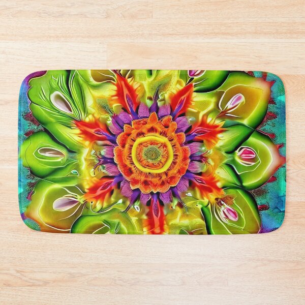 Item preview, Flower mandala in vibrant bursts of color designed and sold by Mianku | Für das Leben.