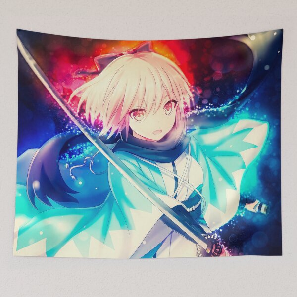 Item preview, Okita Souji Sakura Saber Elegant Warrior Shining With Blue Samurai Anime Spirit designed and sold by thedarvills.