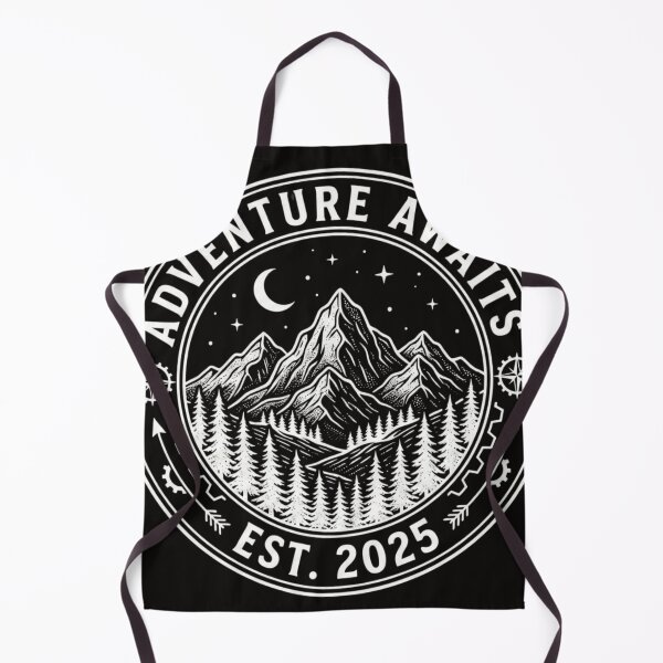 Item preview, Adventure Awaits Vintage Mountain Badge White designed and sold by L.U.S.A.