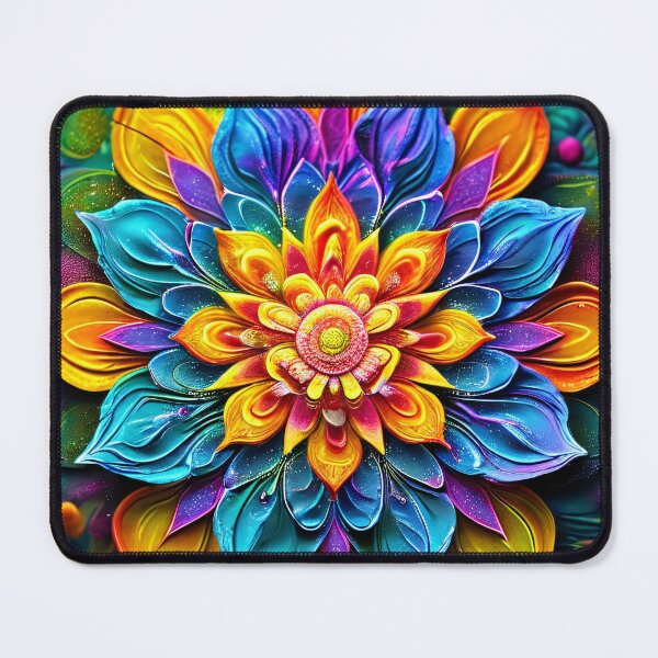 Item preview, Colorful mandala flower with imaginative texture designed and sold by Mianku | Für das Leben.