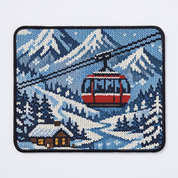 Item preview, Winter landscape with gondola, knitted picture designed and sold by Mauswohn.
