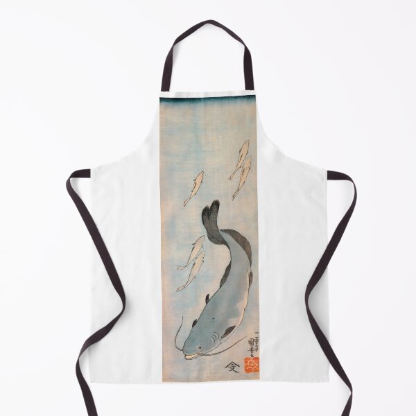 Item preview, Catfish and Small Fish - Vintage Japanese Marine Life Print designed and sold by Open Canvas.